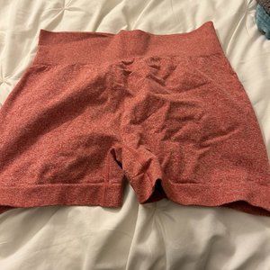 BRAND NEW red/maroon workout biker shorts, size large